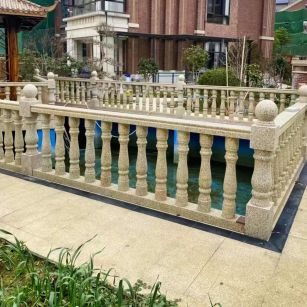 江苏黄金麻花岗岩石材栏杆，扶手，将军柱，花瓶柱