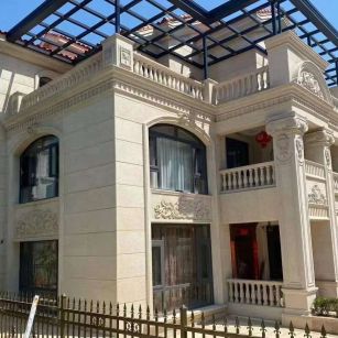 江苏 黄金麻花岗岩荔枝面别墅外墙干挂