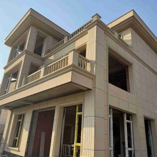 江苏 黄金麻花岗岩石材荔枝面外墙干挂效果展示