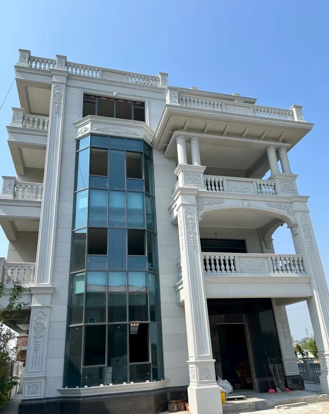 江苏 白麻花岗岩别墅外墙干挂效果展示