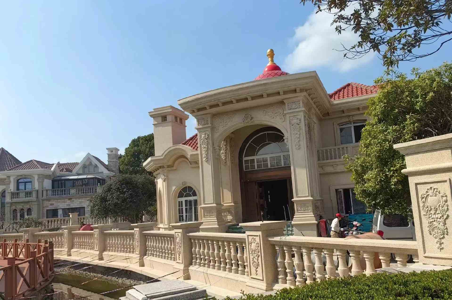 江苏 黄金麻花岗岩欧式别墅