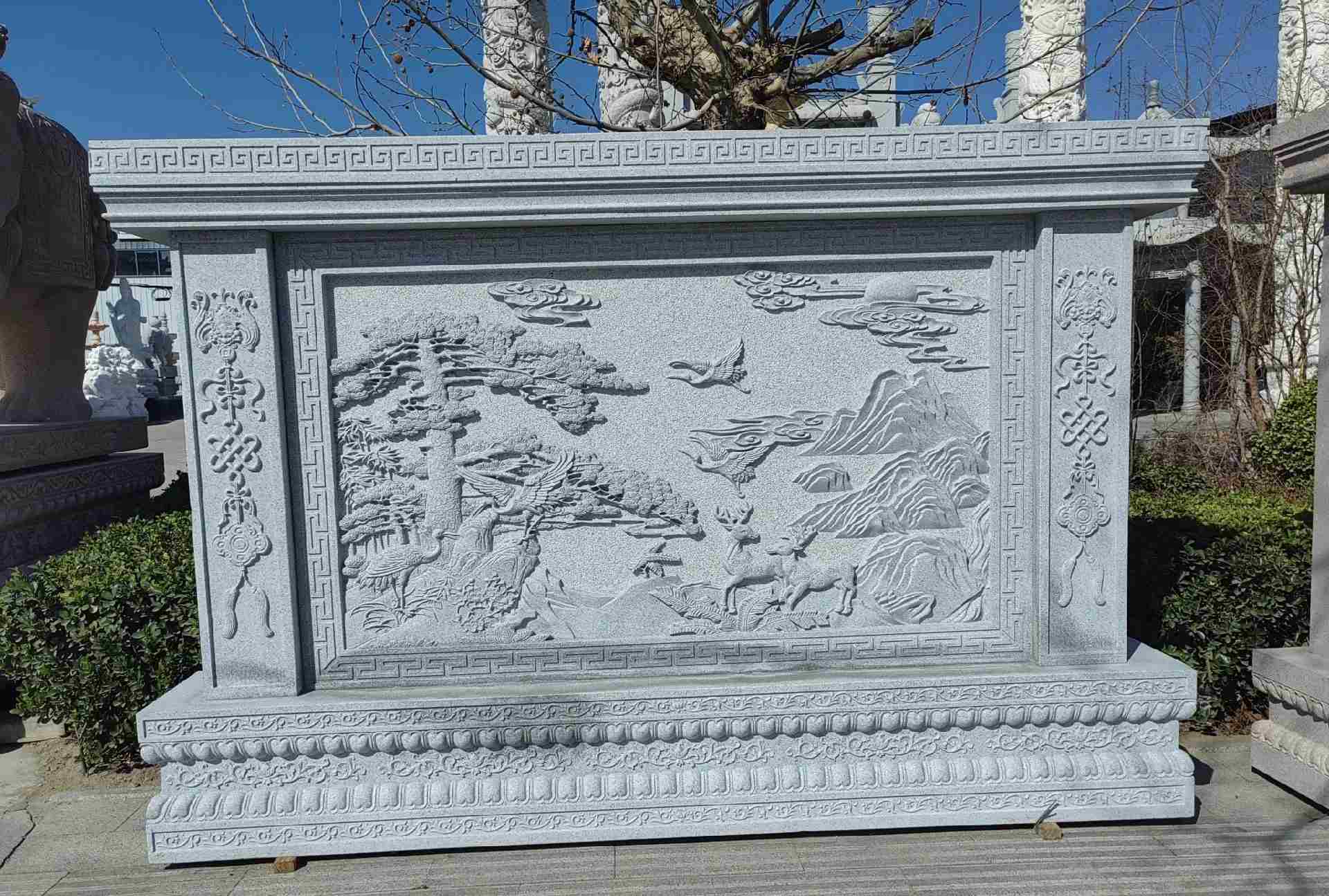 江苏 芝麻白大型照壁，屏风，影壁