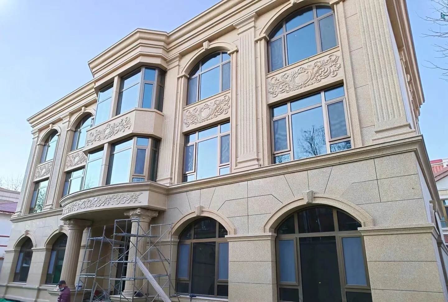 江苏 黄金麻花岗岩别墅外墙干挂